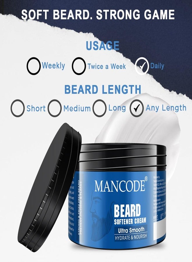 MAN CODE Mancode Beard Softener Cream - 100gm | for Frizzy Rough Dry Mustache and Beard | Long Lasting Moisturization & Nourishement | Mooch Beard Perfect Styling Cream | Argan Almond Walnut Oil Shea Butter Proteins and Vitamins Enriched | No Paraben No Sulfate (Pack of 1) - Image 5
